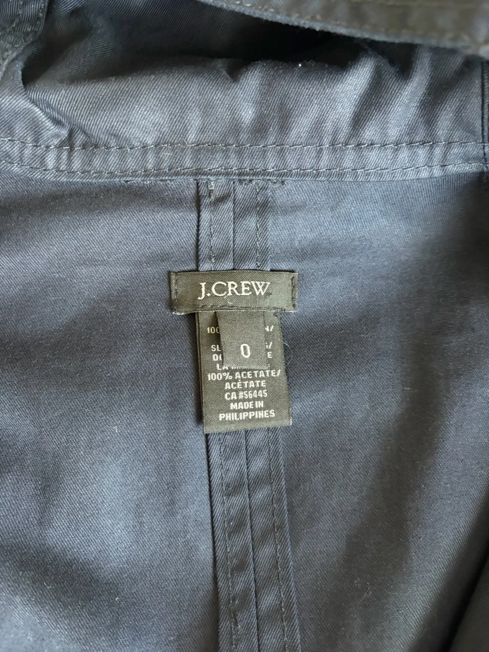 J. Crew Hooded Navy Belted Trench Coat